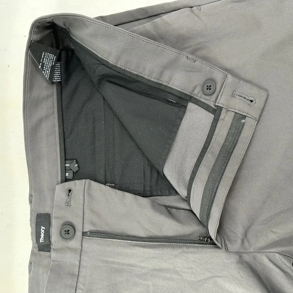 Theory‎ Men's Zaine Neoteric Performance Pants 38x34 Gray Black Stretch Chino